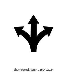 three-way vector symbol icon. Event direction icon