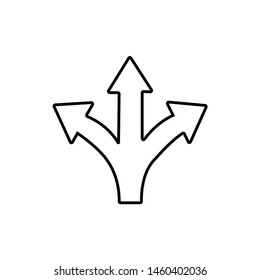 three-way vector symbol icon. Event direction icon