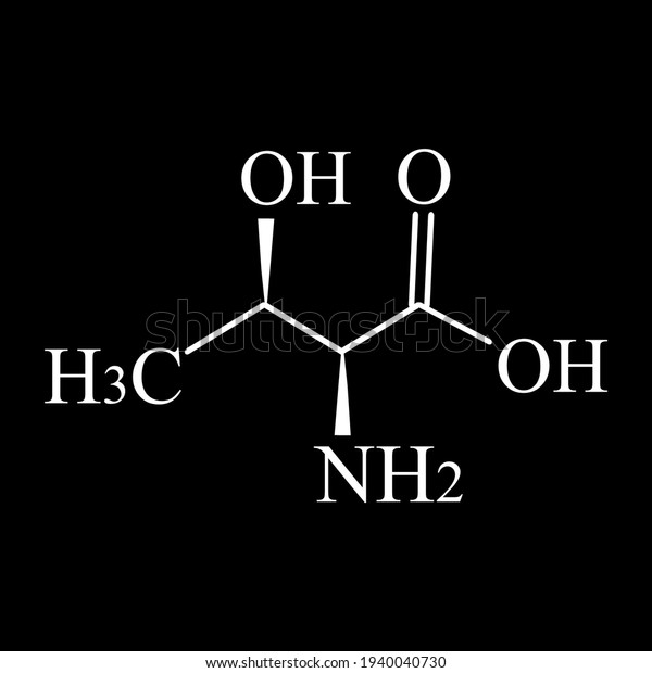 Threonine Amino Acid Chemical Molecular Formula Stock Vector (Royalty ...