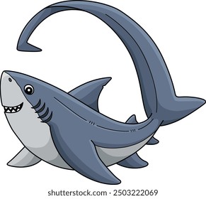 Thresher Shark Cartoon Colored Clipart 