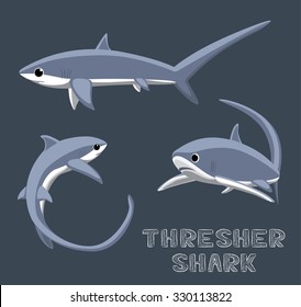 Thresher Shark Cartoon Vector Illustration