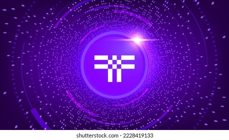 Threshold (T) coin banner. T coin cryptocurrency concept banner background.