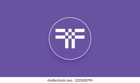 Threshold, T Token cryptocurrency logo on isolated background with copy space. 3d vector illustration of Threshold, T coin icon banner.