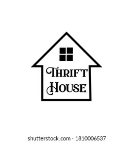 Thrift House Logo Vector For Thrift Shop.