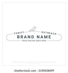 Thrift Outreach Logo Template, Thrift Outreach Shop Logo, Vector, Template, Clothes Store Logo Template, Design, Icon, Sparrow, Brand, Identity, Clothing Store Logo, Design