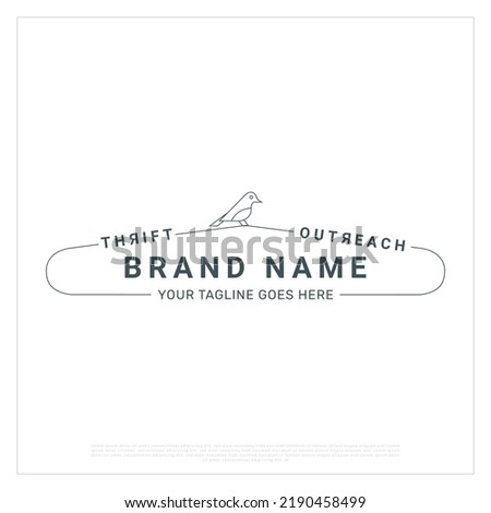 Thrift Outreach logo template, Thrift Outreach shop logo, Vector, template, Clothes store logo template, design, icon, sparrow, brand, identity, clothing store logo, design