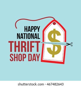 Thrift Shop Day Vector Illustration. Great Design Logo Campaign