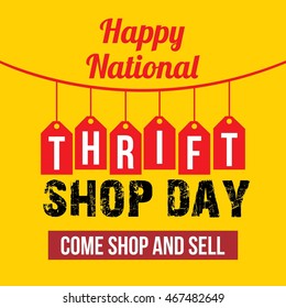 Thrift Shop Day Vector Illustration. Great Design Logo Campaign