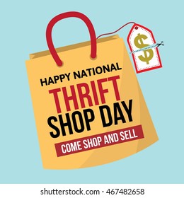 Thrift Shop Day Vector Illustration. Great Design Logo Campaign