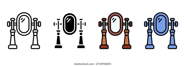 Thrift Shop icon multiple. icon set. Clothing Hanger, Shopping Bag, Price Tag, Cash Register, Dollar Sign, Donation Box, Vintage Dress, Sewing Machine, Recycling Symbol, Furniture, Shopping Cart, T S