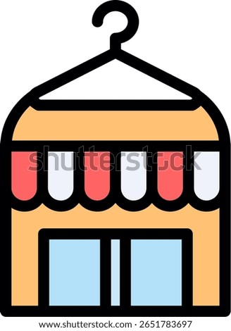 Thrift Store Line Filled Icon Design