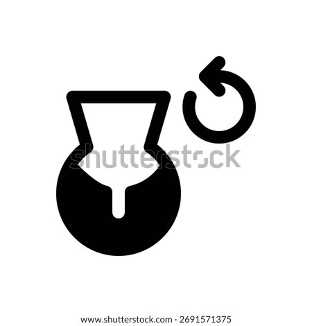 Thrifted home decor. Outlined stroke vector icon with black-filled details.