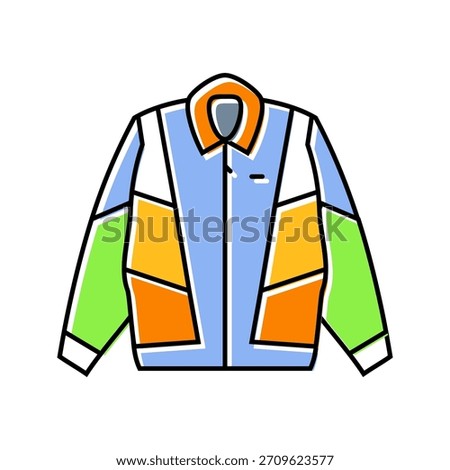 thrifted jacket thrift driven fashion color icon vector. thrifted jacket thrift driven fashion sign. isolated symbol illustration