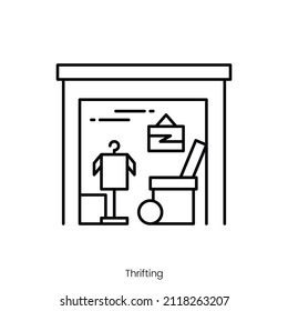 thrifting icon. Outline style icon design isolated on white background