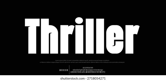 Alfabeto angular Thriller, letras agressivas negrito,