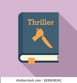 Thriller book icon. Flat illustration of thriller book vector icon for web design