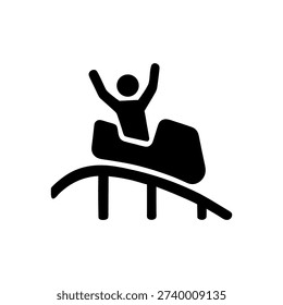 Thrilling Roller Coaster Drop Icon Isolated On White Background