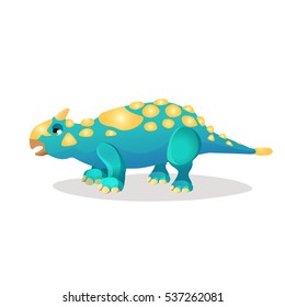 Thrinaxodon isoated on white. Extinct genus of cynodont. Dinosaurs character monster, prehistoric animal. Sticker for children. Funny cartoon creature. Small type of dinosaur. Vector illustration
