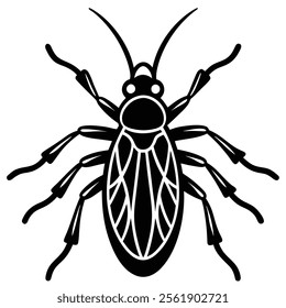 Thrips insect flat vector illustration on white background