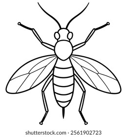 Thrips insect flat vector illustration on white background