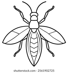 Thrips insect flat vector illustration on white background