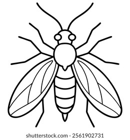 Thrips insect flat vector illustration on white background