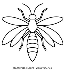 Thrips insect flat vector illustration on white background