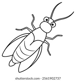 Thrips insect flat vector illustration on white background