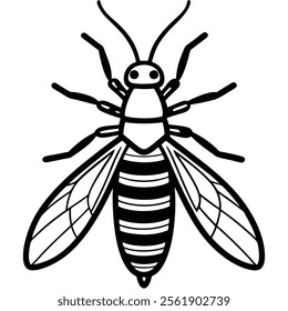 Thrips insect flat vector illustration on white background