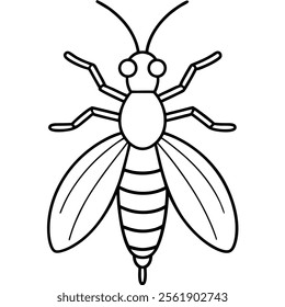 Thrips insect flat vector illustration on white background