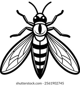 Thrips insect flat vector illustration on white background