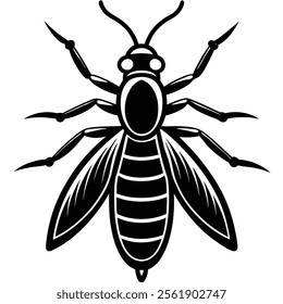 Thrips insect flat vector illustration on white background