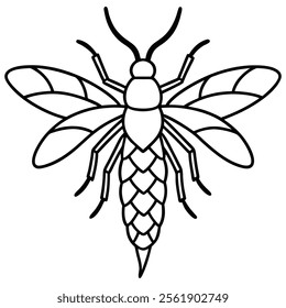 Thrips insect flat vector illustration on white background