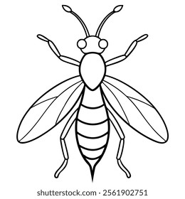 Thrips insect flat vector illustration on white background