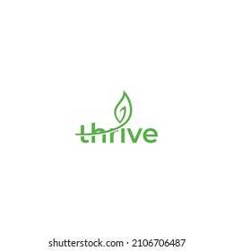 Trive, crece rápido, hoja. Plantilla de icono del logotipo del vector