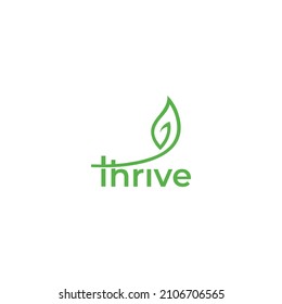 Thrive, fast grow, leaf. Vector logo icon template