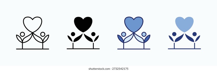thrive together Icon Sheet Multiple Style Collection Isolated Vector