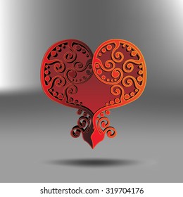 thriving heart on a gray background