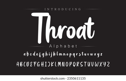 Throat Best Alphabet Painting Paint Brush Beauty Script Logotype Font lettering handwritten