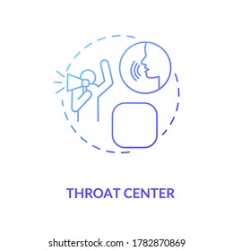 Throat center blue gradient concept icon. Personal manifestation. Ability to speak. Chakra in body system. Human design idea thin line illustration. Vector isolated outline RGB color drawing