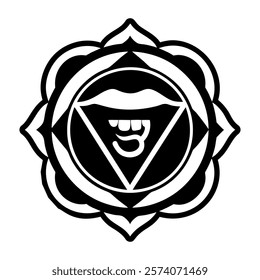 Throat chakra icon in filled style