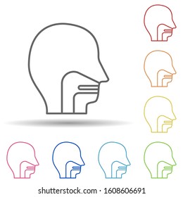 Throat, disease, medical in multi color style icon. Simple thin line, outline vector of charity icons for ui and ux, website or mobile application