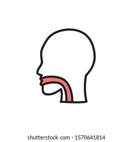 throat doodle icon, vector illustration