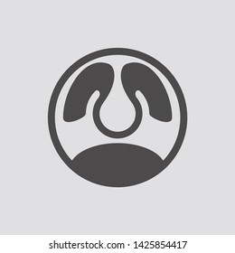 Throat icon in flat style.Vector illustration.