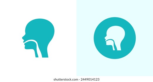 Throat icon logo vector head