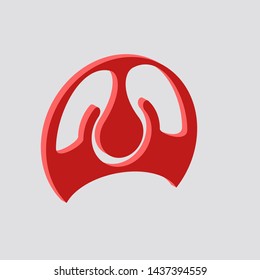 Throat icon.Isometric and 3D view.