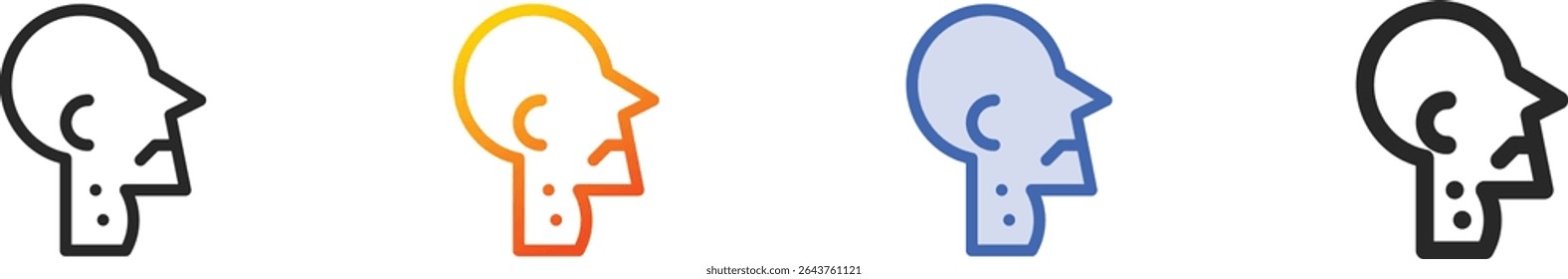 throat icon.Thin Linear, Gradient, Blue Stroke and bold Style Design Isolated On White Background