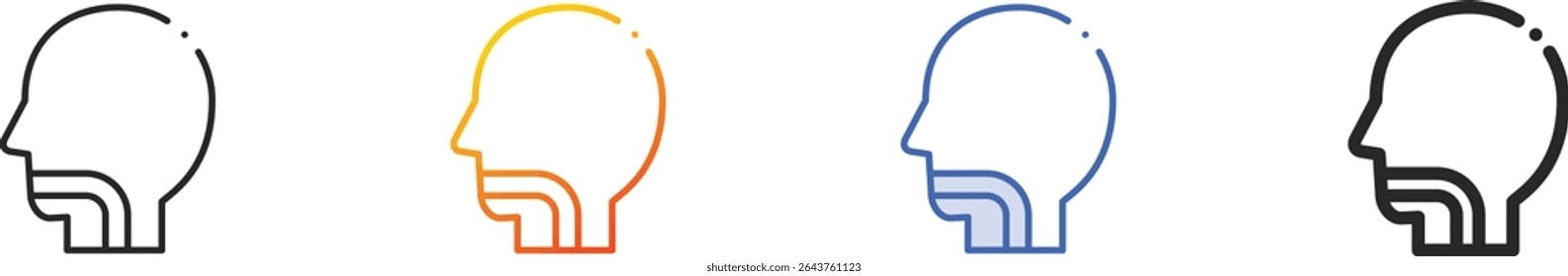 throat icon.Thin Linear, Gradient, Blue Stroke and bold Style Design Isolated On White Background