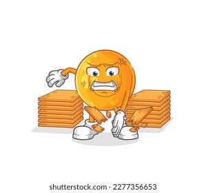the throat lozenges karate mascot. cartoon vector