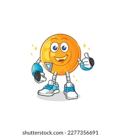 the throat lozenges robot character. cartoon mascot vector